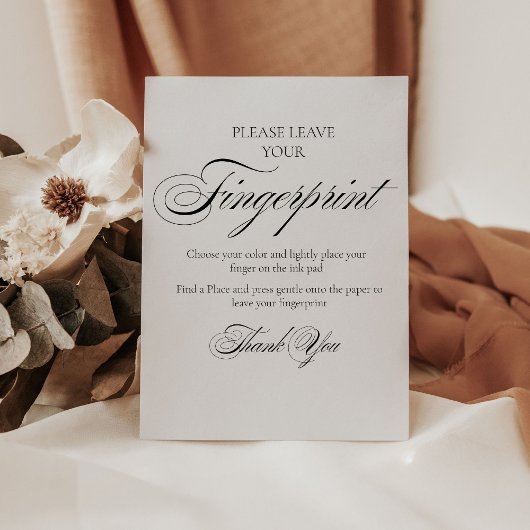 Modern Wedding Guest Tree vingerafdruk teken Reclamebord Met Voetstuk