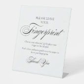 Modern Wedding Guest Tree vingerafdruk teken Reclamebord Met Voetstuk (Voorkant)