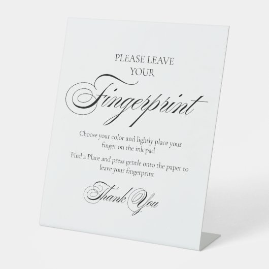 Modern Wedding Guest Tree vingerafdruk teken Reclamebord Met Voetstuk (Voorkant)