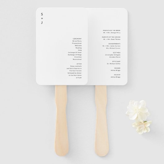 Modern Wedding Handwaaier (Voorkant en achterkant)