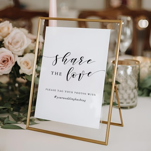 Modern Wedding Hashtag Deel het Liefde Teken Poster
