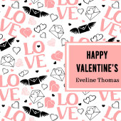 Modern Wedding Heart Sketch Personalized Gift Bag Groot Cadeauzakje