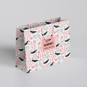 Modern Wedding Heart Sketch Personalized Gift Bag Groot Cadeauzakje