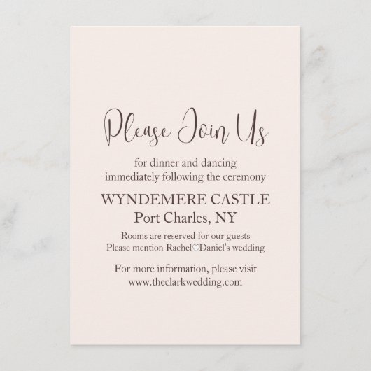 Modern Wedding Informatiekaartje (Voorkant)