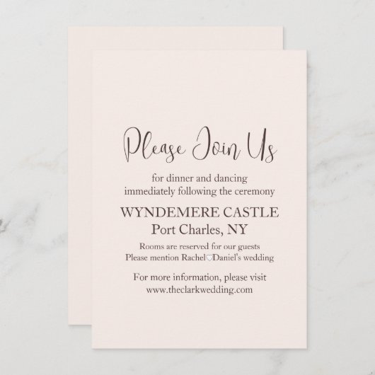 Modern Wedding Informatiekaartje (Voorkant / Achterkant)