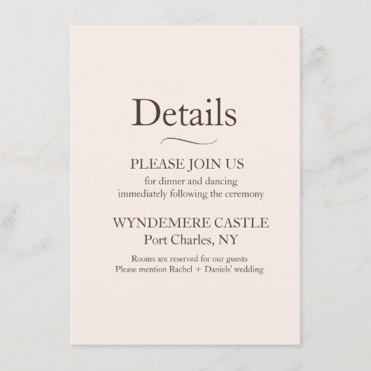 Modern Wedding Informatiekaartje (Voorkant)