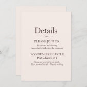 Modern Wedding Informatiekaartje (Voorkant / Achterkant)