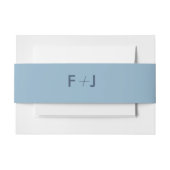 Modern Wedding Invitation Band | Licht blauw Uitnodigingen Wikkel (Voorkant Voorbeeld)