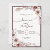 Modern Wedding Invitation Clean Minimal Style Kaart (Achterkant)