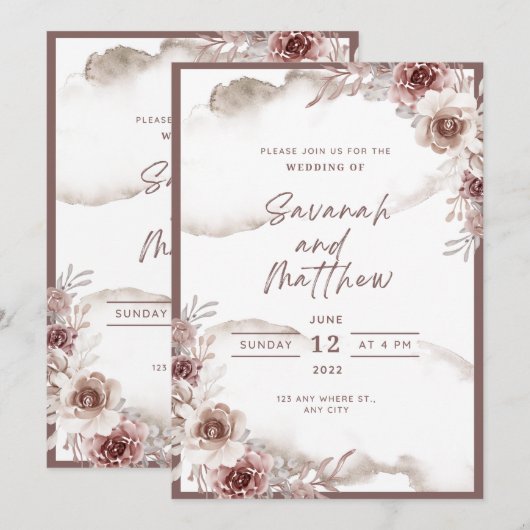 Modern Wedding Invitation Clean Minimal Style Kaart (Voorkant / Achterkant)