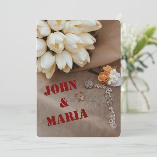 Modern Wedding Invitation | Editable Design Kaart (Staand voorkant)