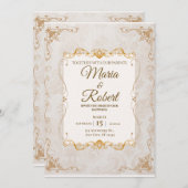 Modern Wedding Invitation | Elegant Romantic Kaart (Voorkant / Achterkant)