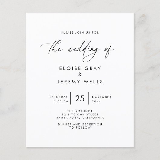 Modern Wedding Invitation Flyer (Voorkant)