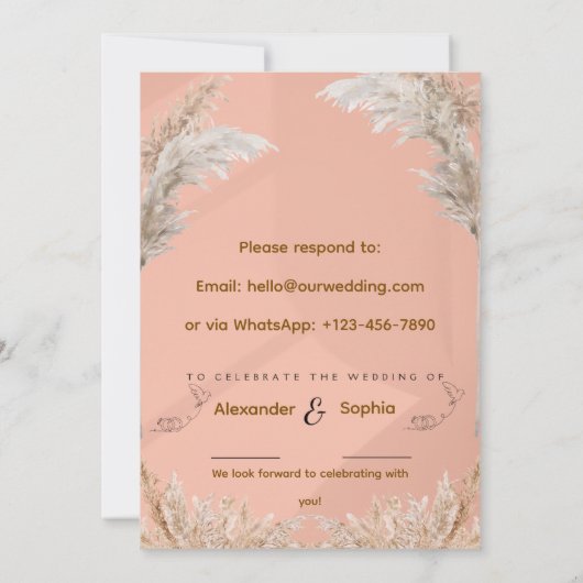 Modern Wedding Invitation | Fully Editable Kaart (Achterkant)