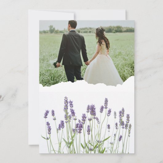 Modern Wedding Invitation – Green Gray Kaart (Achterkant)