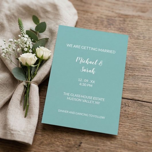 Modern Wedding Invitation, Minimalist Custom Folie Uitnodiging