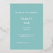 Modern Wedding Invitation, Minimalist Custom Folie Uitnodiging (Voorkant)