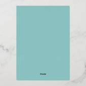 Modern Wedding Invitation, Minimalist Custom Folie Uitnodiging (Achterkant)