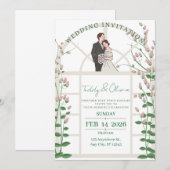 Modern Wedding Invitation Suite Kaart (Voorkant / Achterkant)