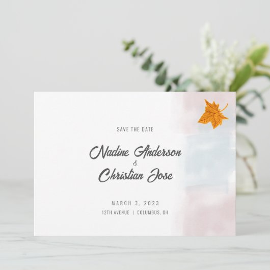 Modern Wedding Invitation Suite Save The Date (Staand voorkant)