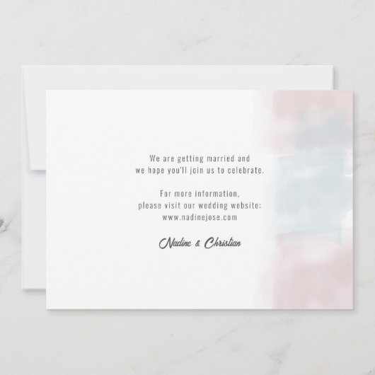 Modern Wedding Invitation Suite Save The Date (Achterkant)