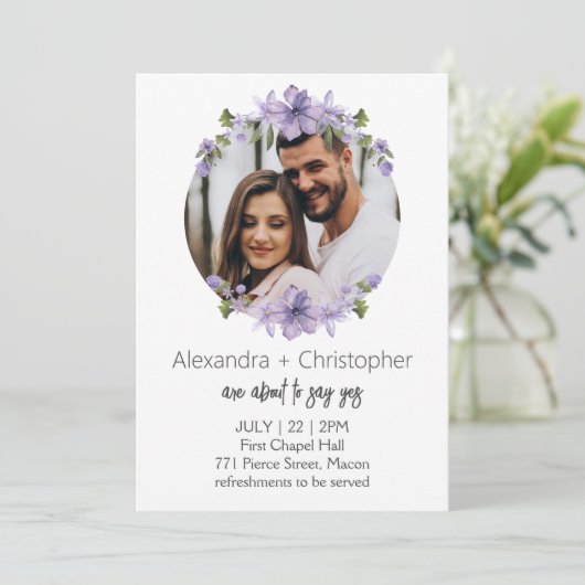 modern wedding invitation, wedding invitation  kaart (Staand voorkant)