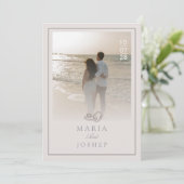 Modern Wedding Invitation with Bold Date Front  Kaart (Staand voorkant)