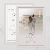 Modern Wedding Invitation with Bold Date Front  Kaart (Voorkant / Achterkant)