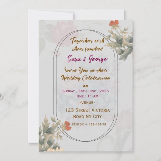 Modern Wedding Invitations Kaart (Voorkant)