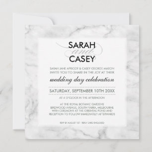 MODERN WEDDING INVITE modern mod spot zwarte marme Kaart