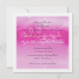 MODERN WEDDING INVITE ombre waterverf fuschia Kaart