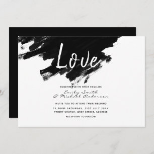 Modern Wedding Invites - Verf zwart wit Kaart