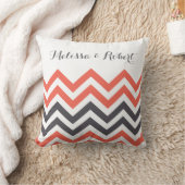 Modern Wedding Jubileum Couple Names Chevron   Kussen (Deken)