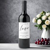 Modern Wedding Jubileum Wijn Etiket
