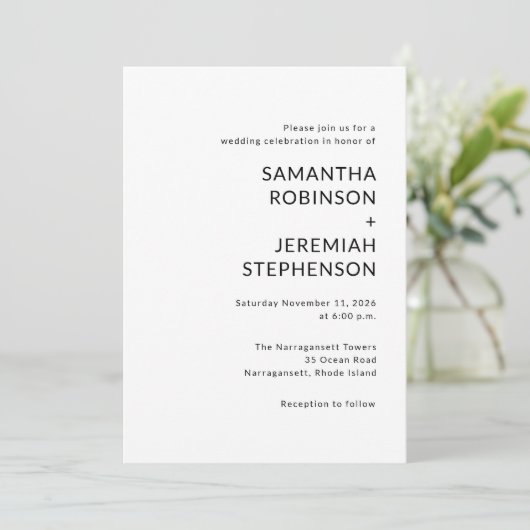 Modern Wedding Kaart (Staand voorkant)