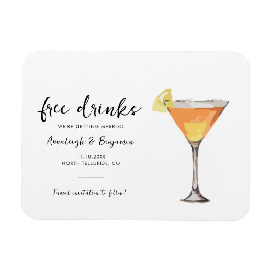 Modern Wedding Keepsake Save the Date Aankondiging Magneet (Horizontaal)