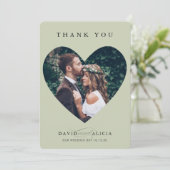 MODERN WEDDING koppel foto-hart lijst groen Kaart (Staand voorkant)