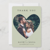 MODERN WEDDING koppel foto-hart lijst groen Kaart (Voorkant)