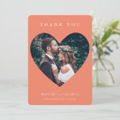 MODERN WEDDING koppel foto-hart lijst perzik Kaart (Staand voorkant)