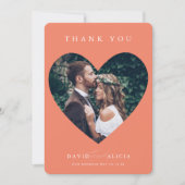 MODERN WEDDING koppel foto-hart lijst perzik Kaart (Voorkant)
