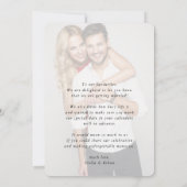 MODERN WEDDING koppel lijst kalligrafie Kaart (Achterkant)