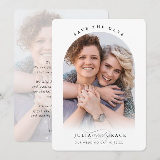 MODERN WEDDING koppel lijst kalligrafie Kaart (Voorkant / Achterkant)