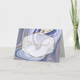 Modern Wedding Marbleized Paars Roos Agate Bedankkaart