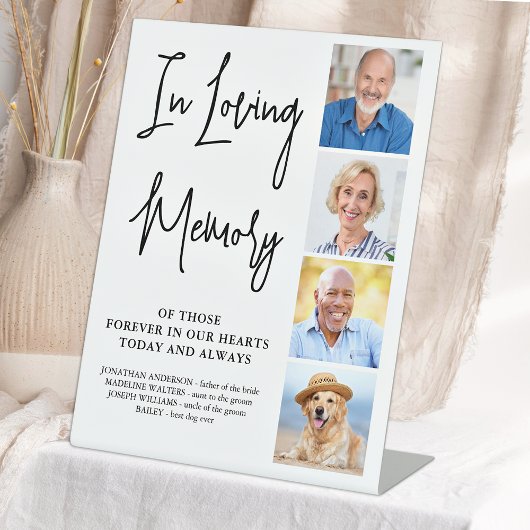 Modern Wedding Memorial Specialized Photo Collage Reclamebord Met Voetstuk