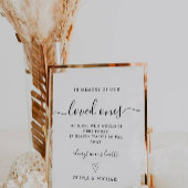 Modern Wedding Memory Sign | In liefdevolle herinn Reclamebord Met Voetstuk