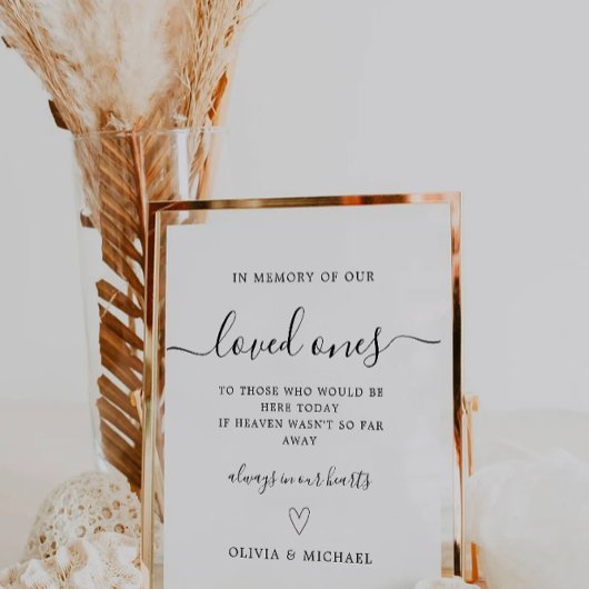 Modern Wedding Memory Sign | In liefdevolle herinn Reclamebord Met Voetstuk