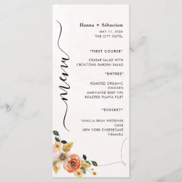 Modern Wedding Menu