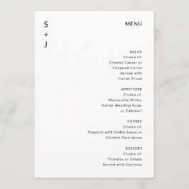 Modern Wedding Menu