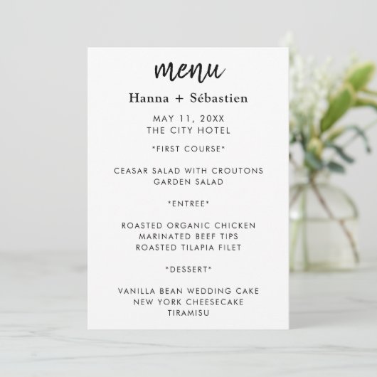 Modern Wedding Menu (Staand voorkant)