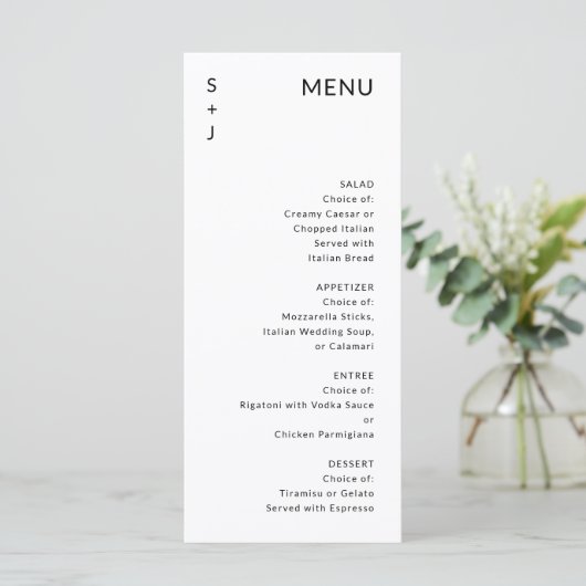 Modern Wedding Menu (Staand voorkant)
